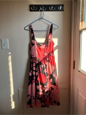 Kensie Red, Pink and Black Floral Print Dress